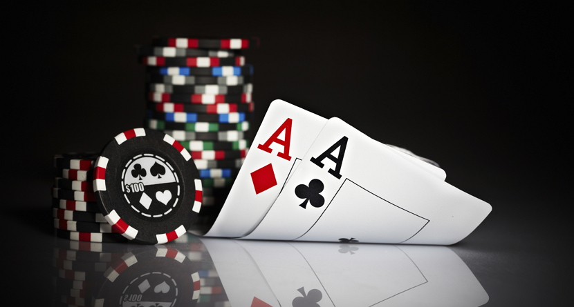 Photo gambling chips on the dark