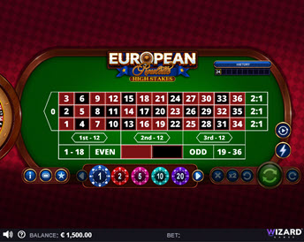 European Roulette High Stakes (Wizard)
