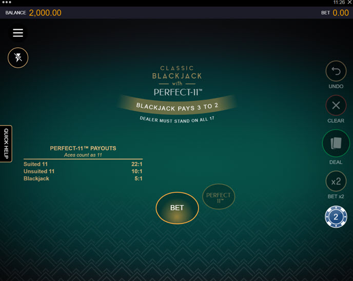 Classic Blackjack with Perfect-11