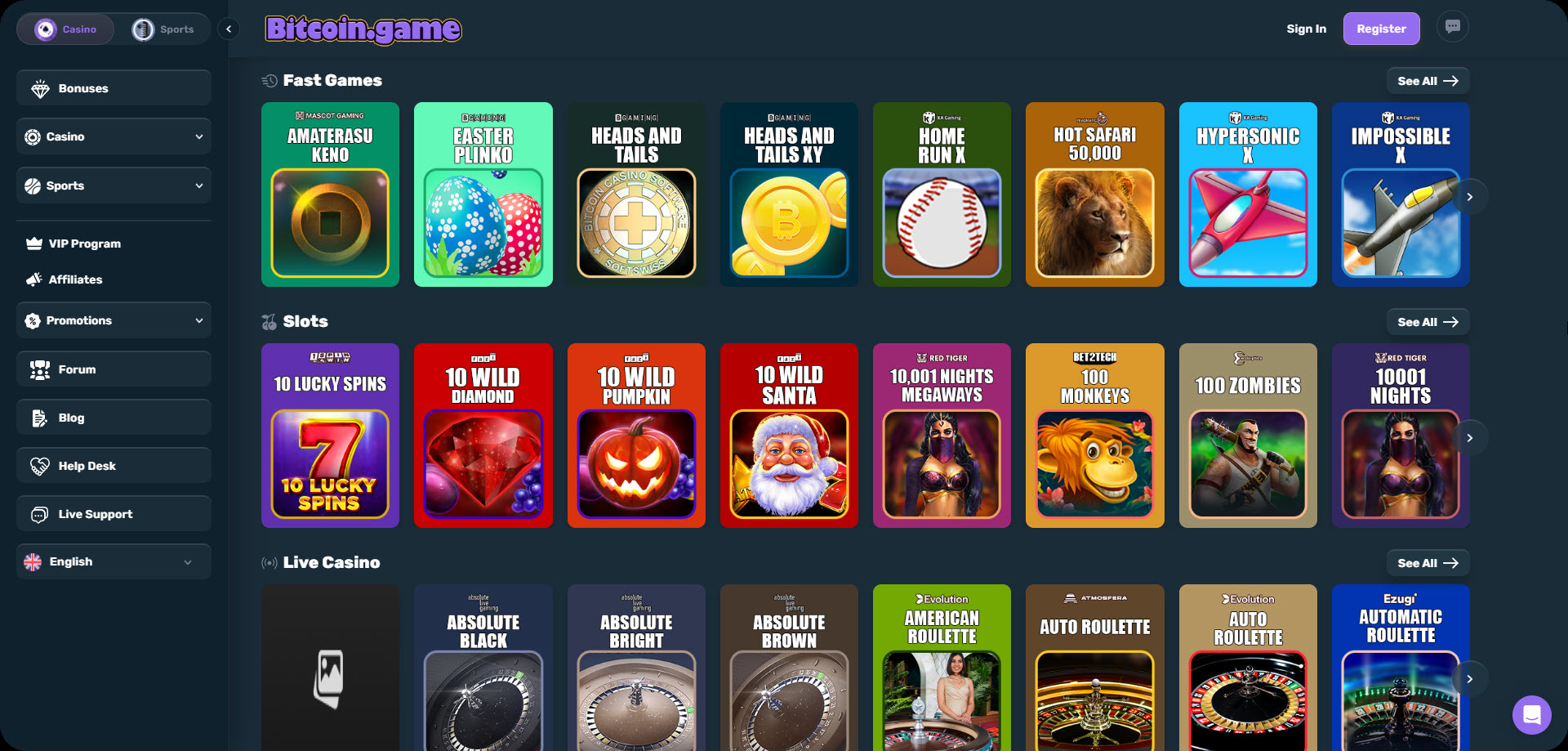 Bitcoin.Game Casino
