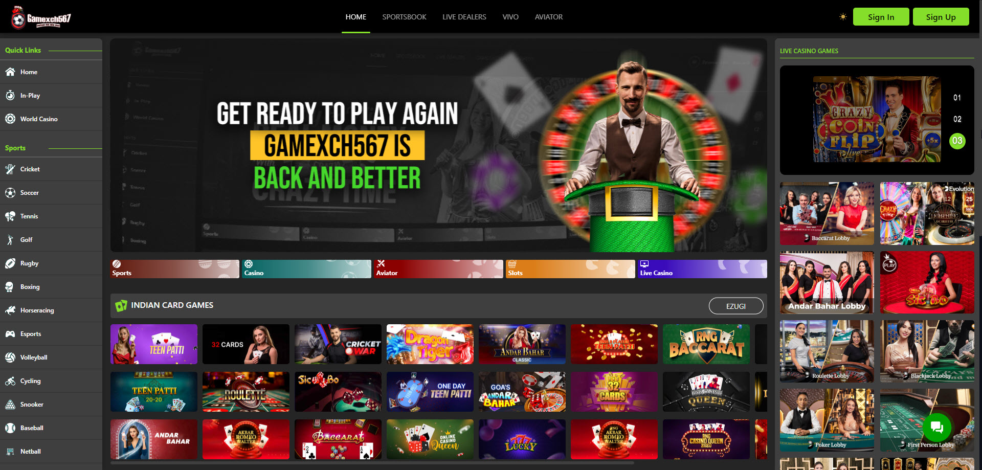 Gamexch567 Casino