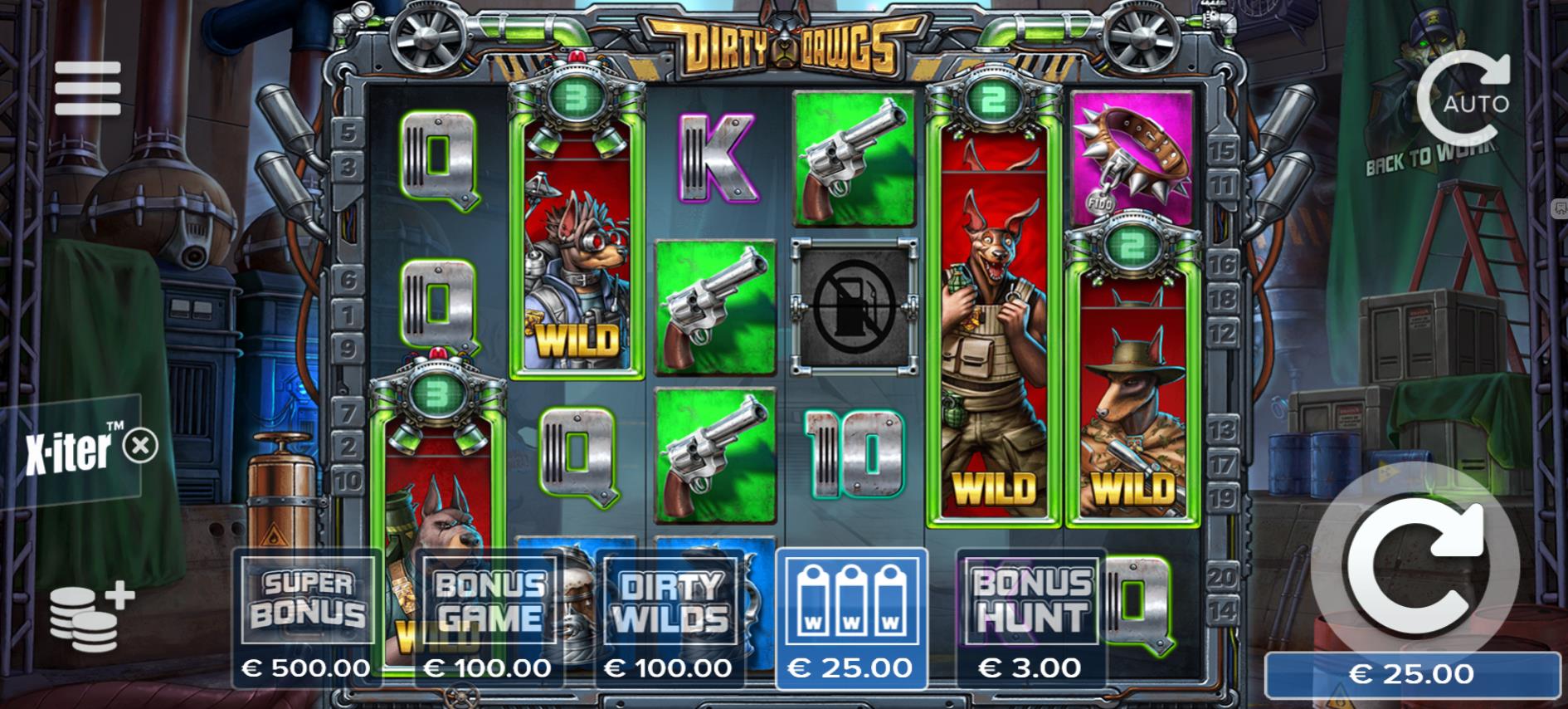 Покупка бонусной игры Dirty Dawgs of Nitropolis