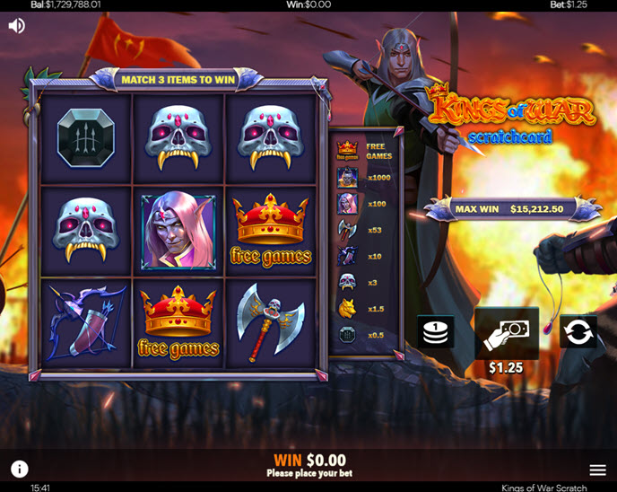 Kings of War Scratch Card