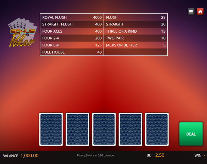 Bonus Poker (Genii)