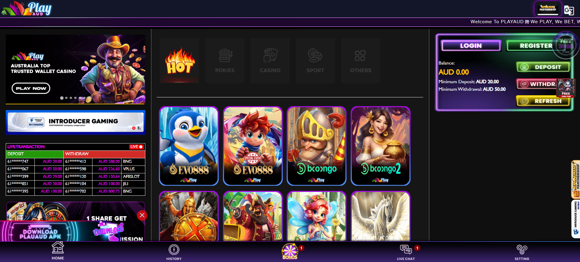 PlayAUD Casino