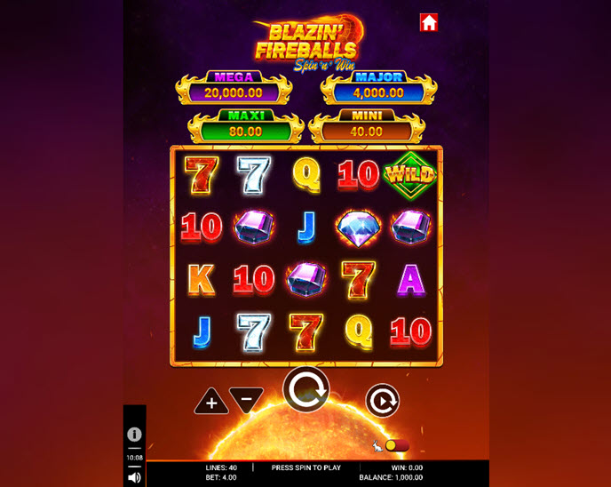 Blazin’ Fireballs Spin ‘n’ Win