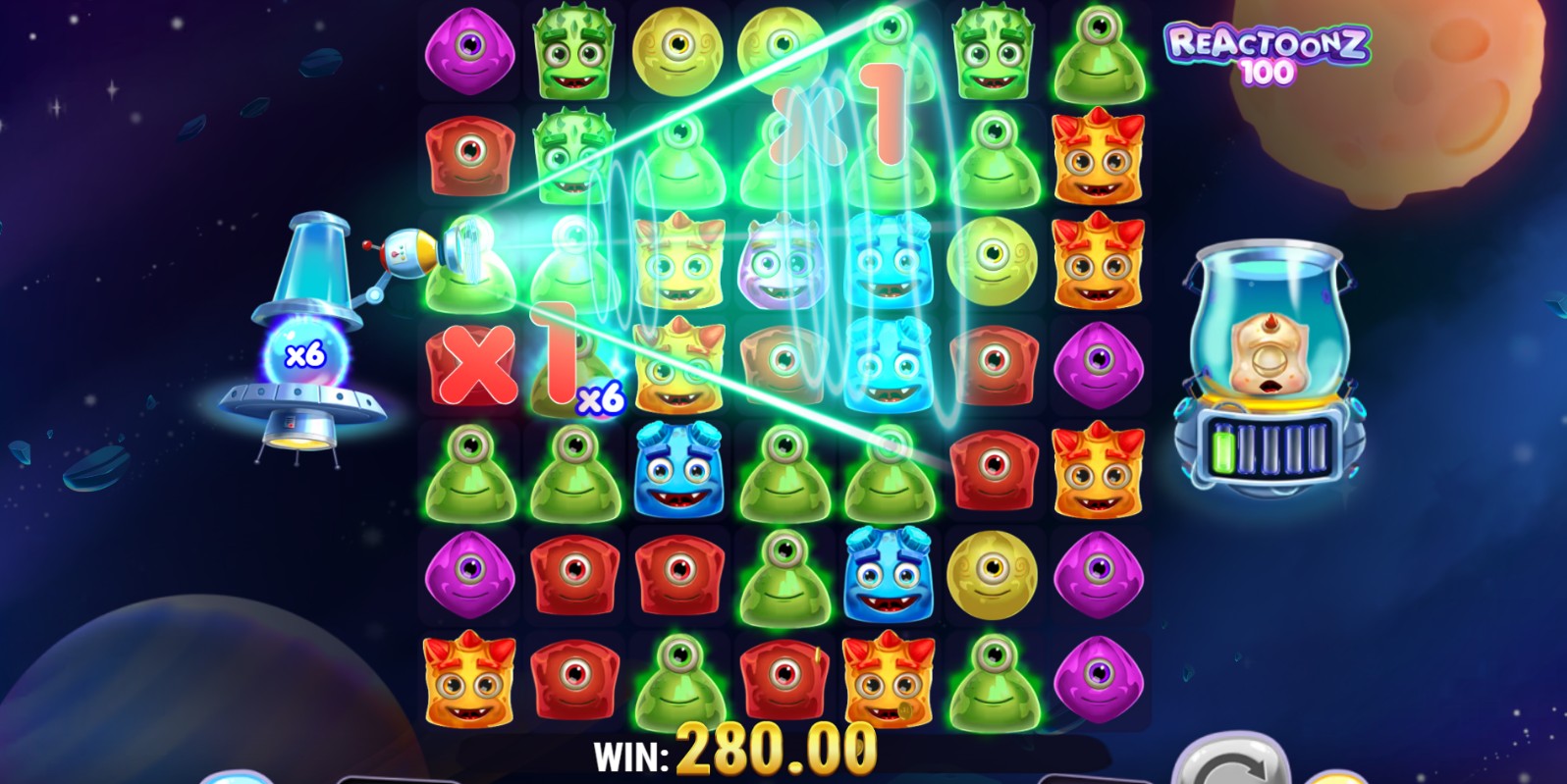 Бонусы слота Reactoonz 100