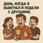 День, когда я выиграл и поделился с друзьями!