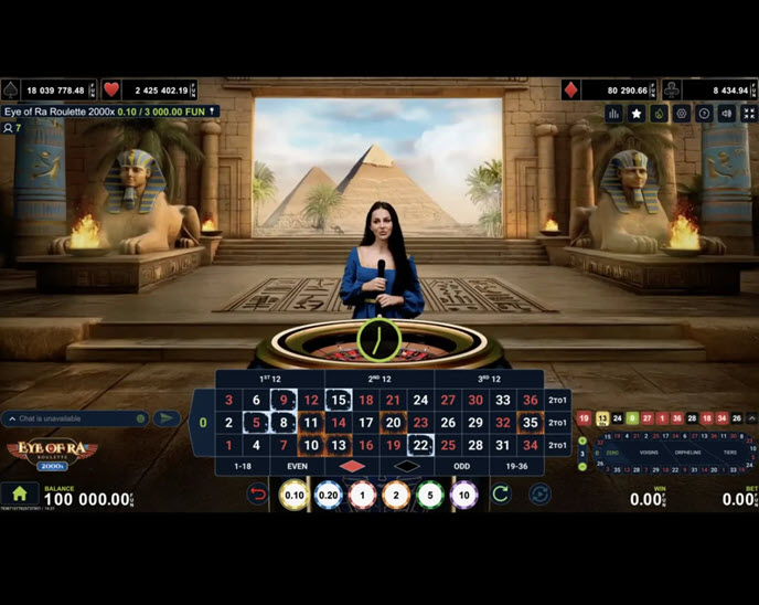 Eye of Ra Roulette 2000x
