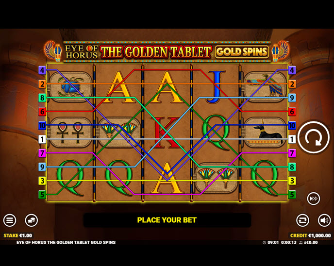 Eye of Horus The Golden Tablet Gold Spins