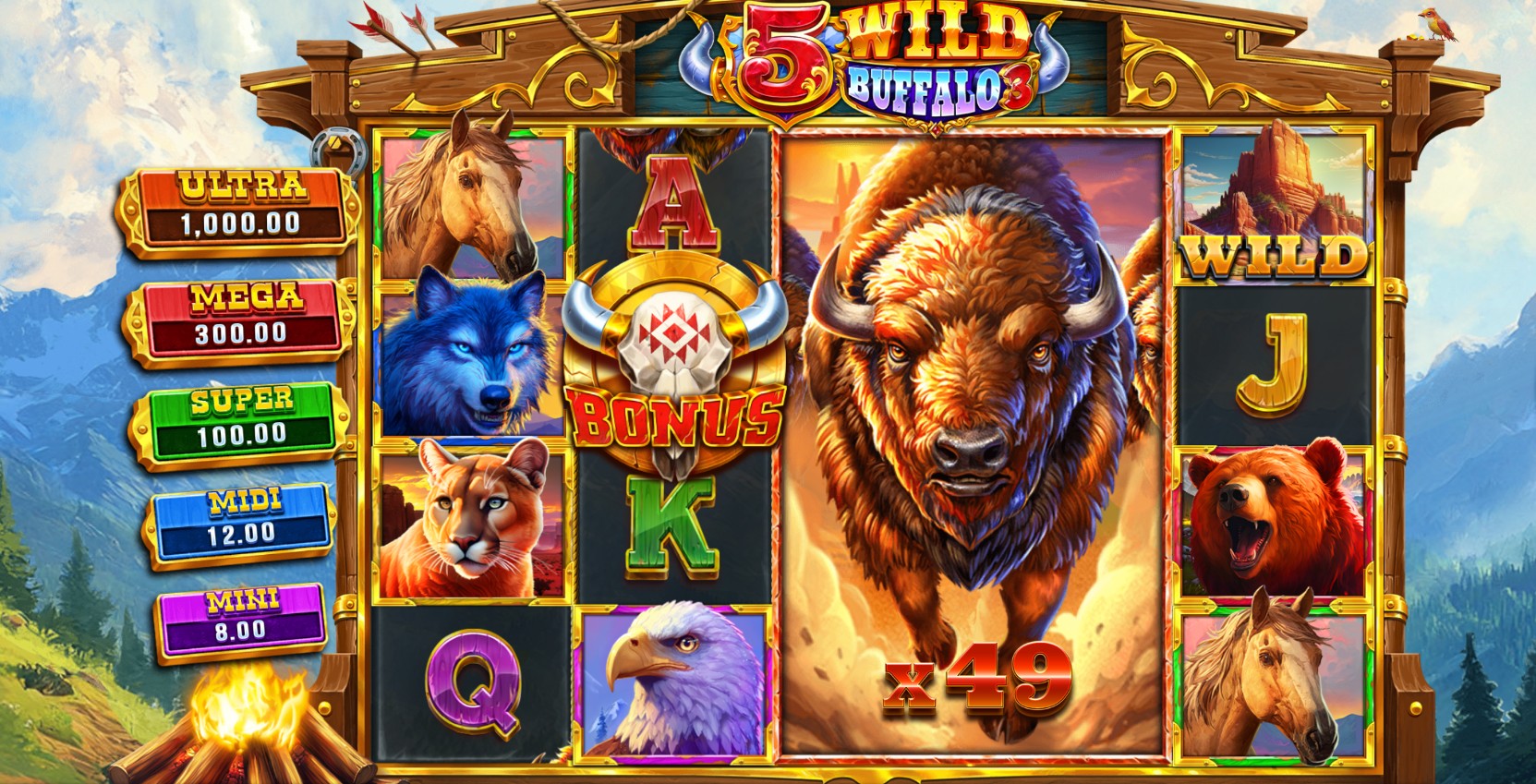 Новый слот 5 Wild Buffalo 3