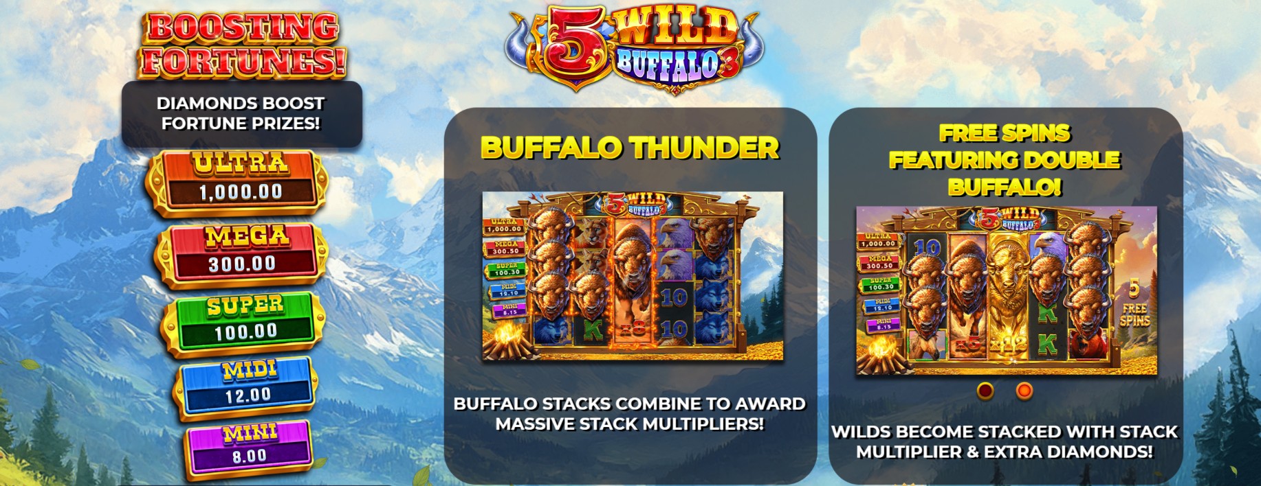 Функции слота 5 Wild Buffalo 3