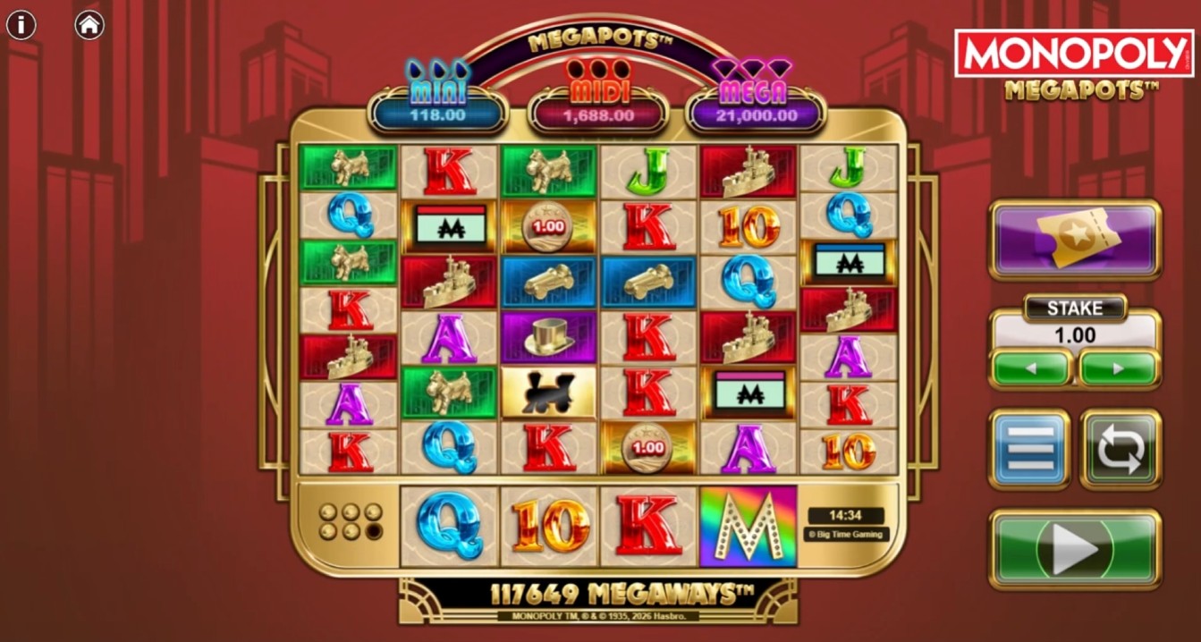 Новый слот Monopoly Megapots