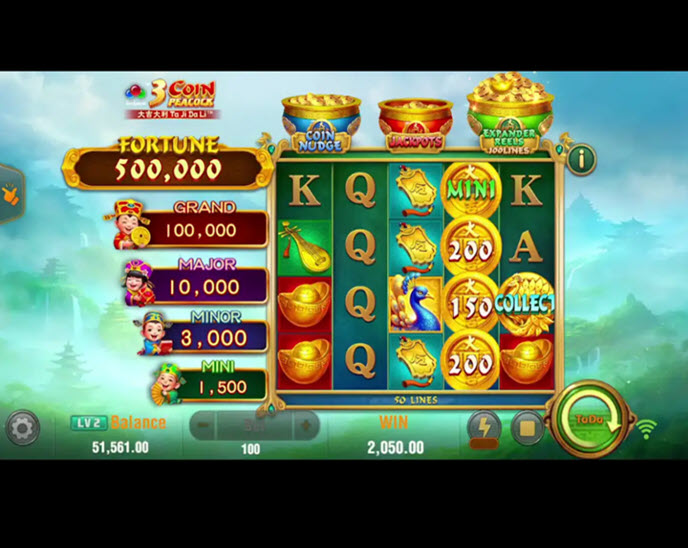 3 Coin Golden Peacock