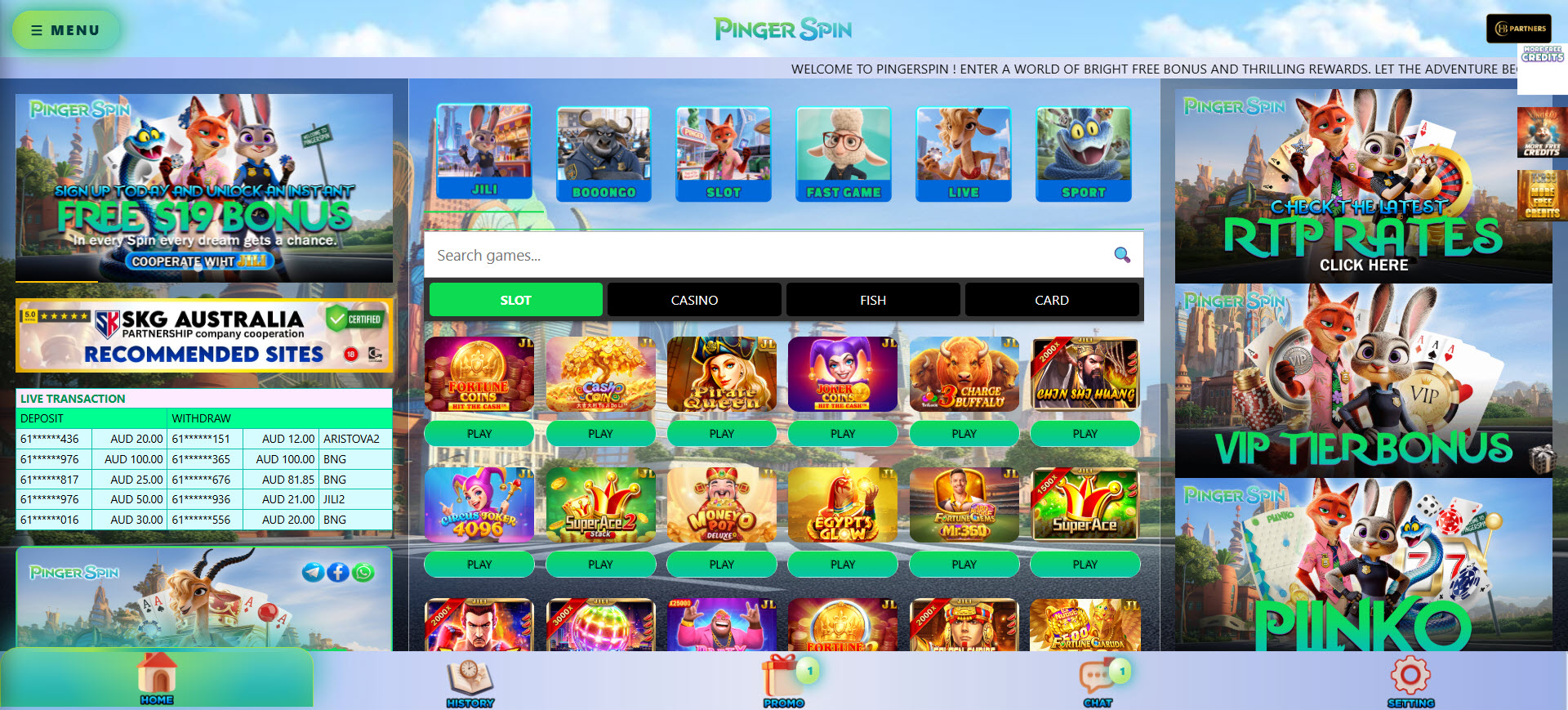 PingerSpin Casino