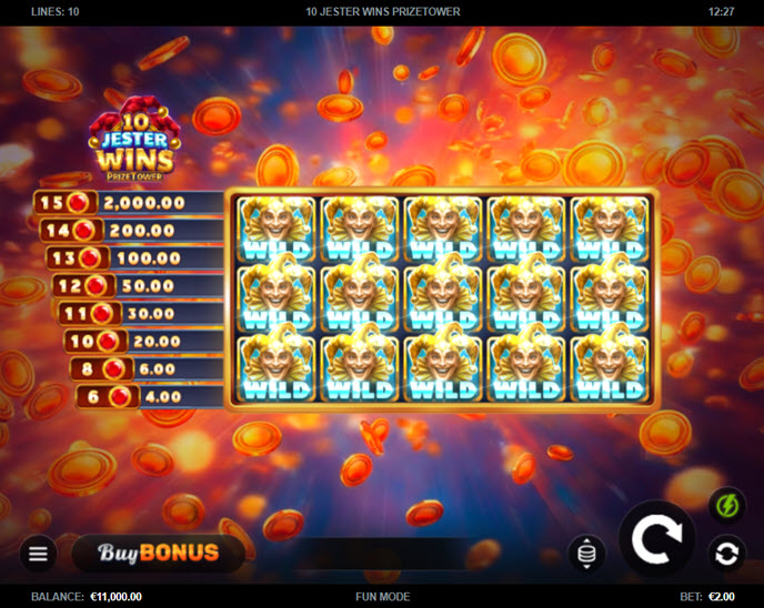 10 Jester Wins PrizeTower